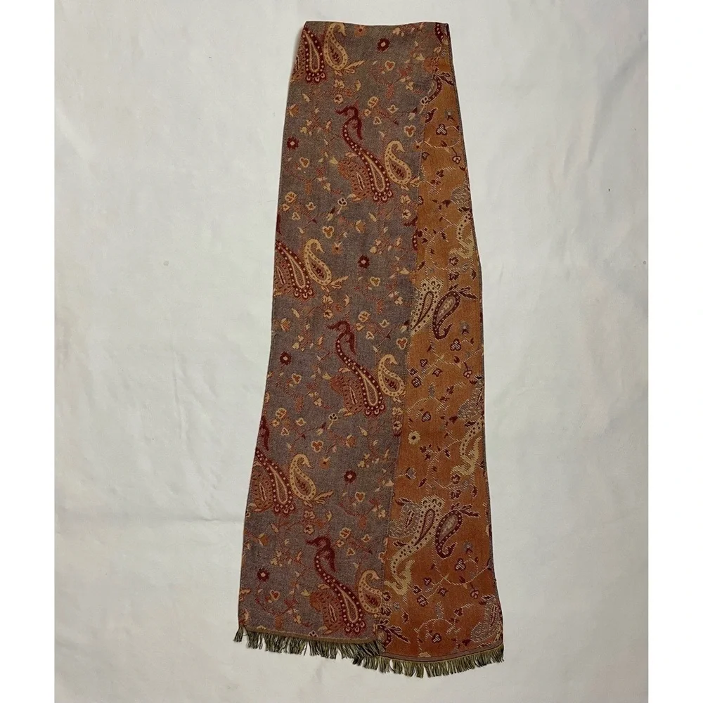 Paisley Viscose Brown Scarf